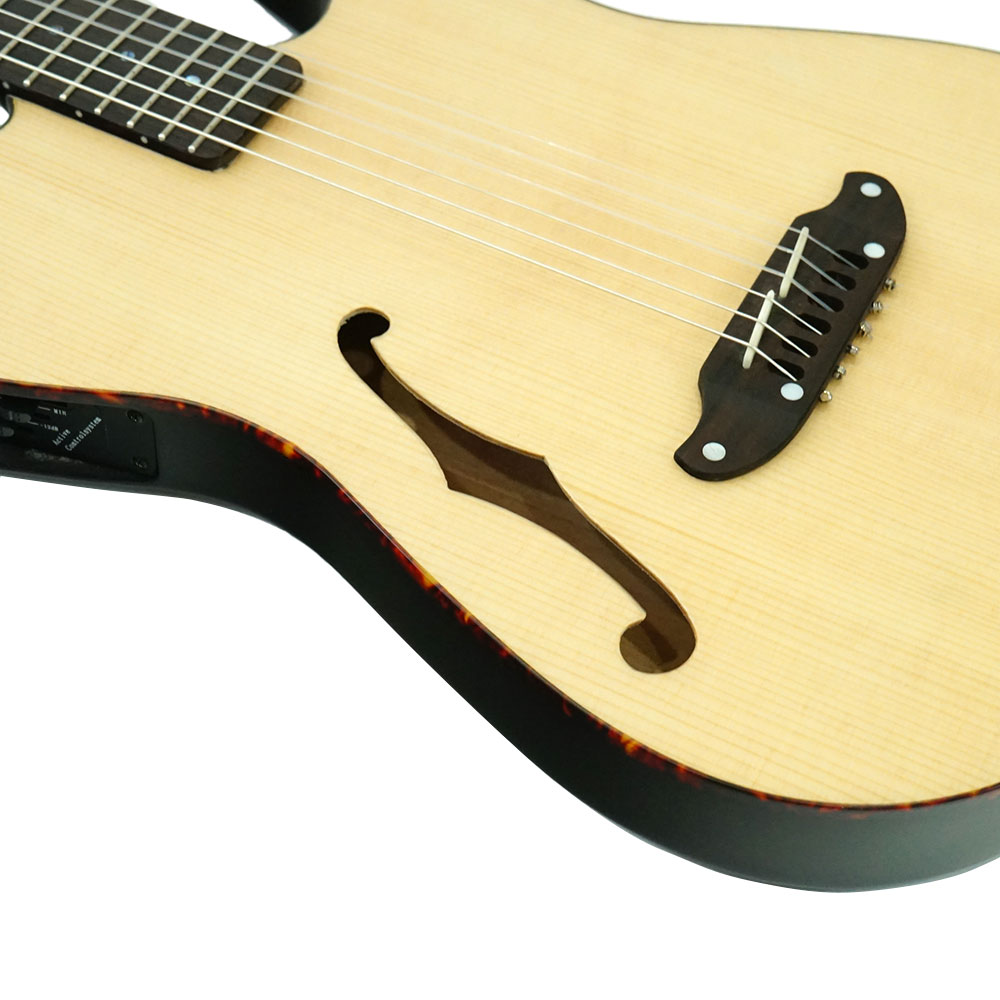 SCHECTER OL-FL-N SNTL ナイロン弦 シェクター 薄胴 エレガット ギター Fホール エレアコ テレキャスターシェイプ サテン  ナチュラル - 楽器、器材