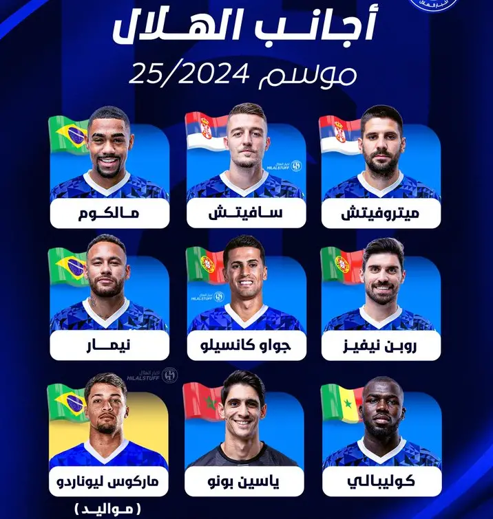 اجانب الهلال السعودي 2024/2025